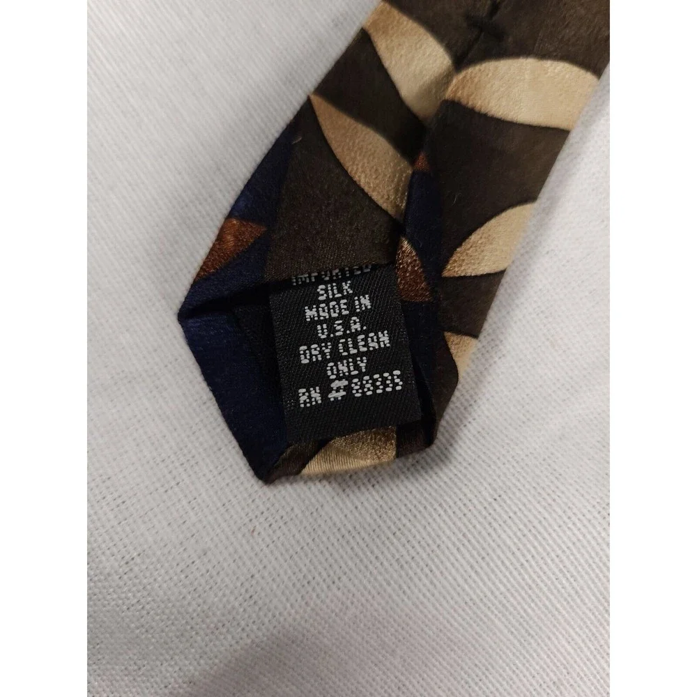 Ashberry Men’s Tie 100% Silk‎ Made in USA blue green Gold